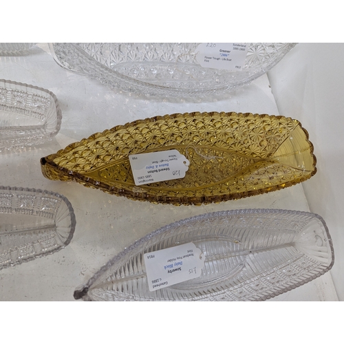 44 - A collection of Victorian flower trough boats to include samples by Sowerby, Edward Bolton, Webb and... 