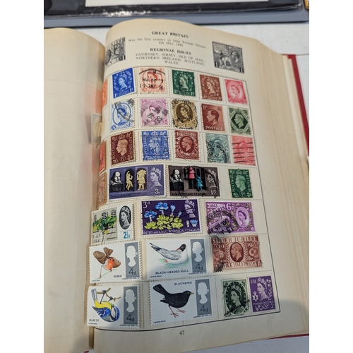 46 - Postage stamps from around the world to include four albums and loose examples from UK, China, India... 