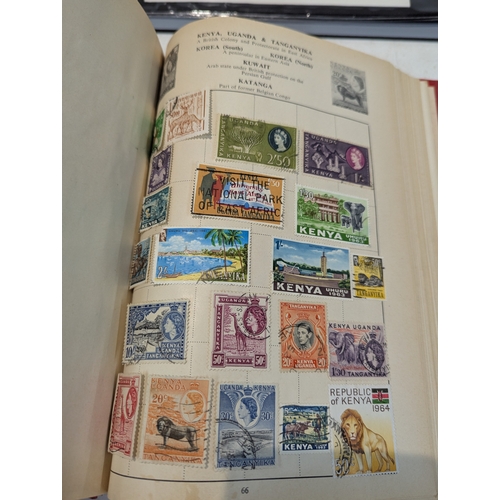 46 - Postage stamps from around the world to include four albums and loose examples from UK, China, India... 