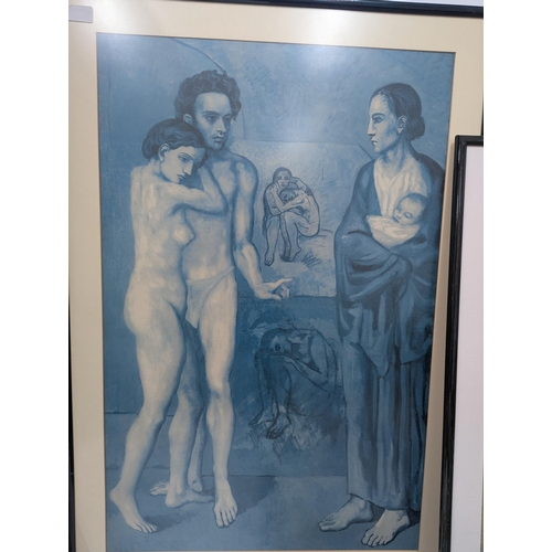 587 - Paintings and prints to include an oil on canvas by Laszlo Michael Ritter, depicting a countryside l... 