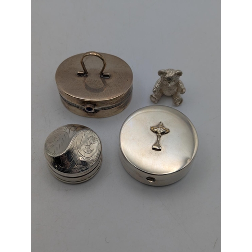 1 - Silver collectables to include a Links of London trinket in an oval form with  swing handle set with... 