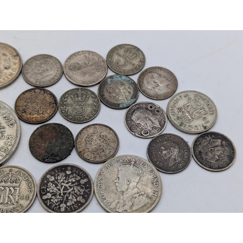 16 - British half silver coinage pre 1947 to include half crowns, two shillings, six pence coins and  coi... 