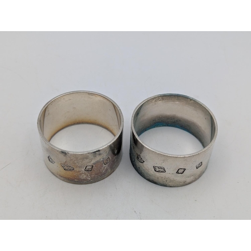 40 - A pair of silver napkin rings, by Tessiers Ltd, hallmarked London 1973, 124.1g
Location:P1
If there ... 