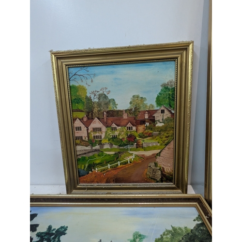 10 - Paintings and prints to include several examples signed by F Vincent depicting river scenes, shoreli... 