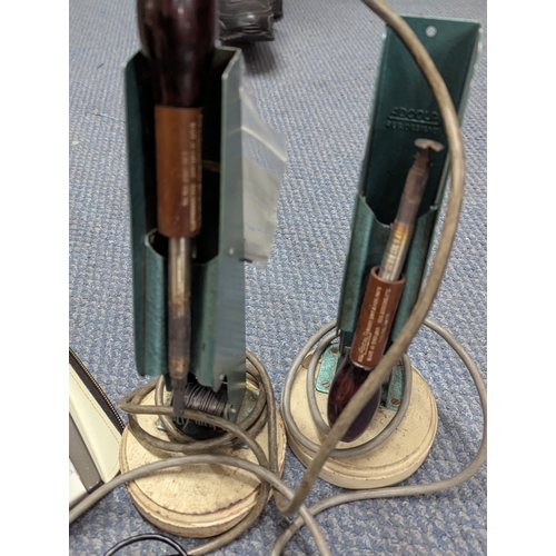14 - A mixed lot to include two Bakelite telephones, Olympia typewriters, a pair of binoculars and other ... 