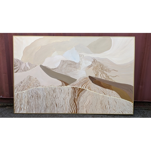 29 - A large oil on canvas depicting a stylised landscape scene, 226cm x 146cm
Location: BB
If there is n... 