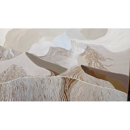 29 - A large oil on canvas depicting a stylised landscape scene, 226cm x 146cm
Location: BB
If there is n... 