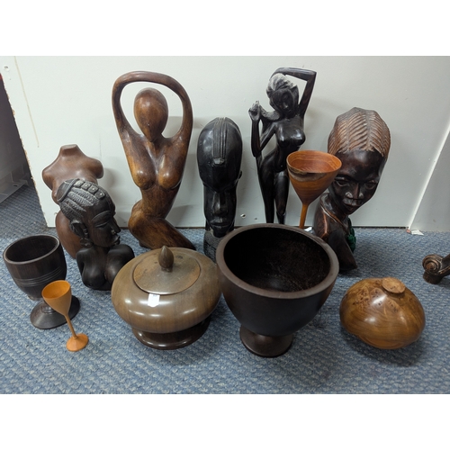 3 - A group of treen items to include ebony items and a bust. Location:
If there is no condition report ... 
