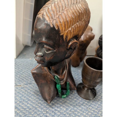 3 - A group of treen items to include ebony items and a bust. Location:
If there is no condition report ... 