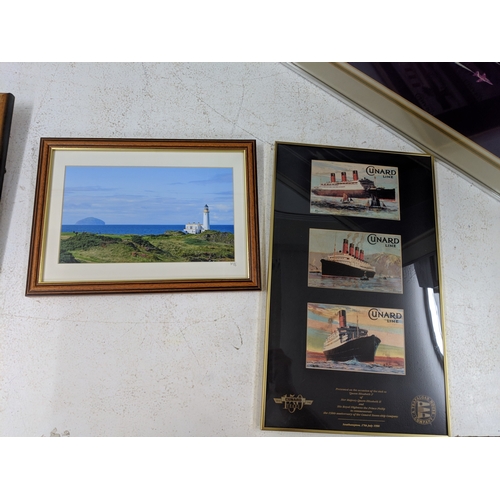 34 - Mixed prints to include a Concorde with Red Arrows, a lighthouse, Tower Bridge with HMY Britannia an... 