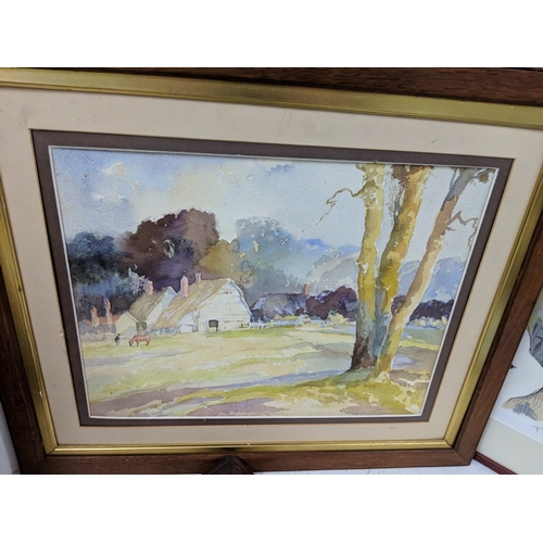 43 - Four Middle Eastern scenes, two watercolours framed and glazed and two others, also to include a wat... 