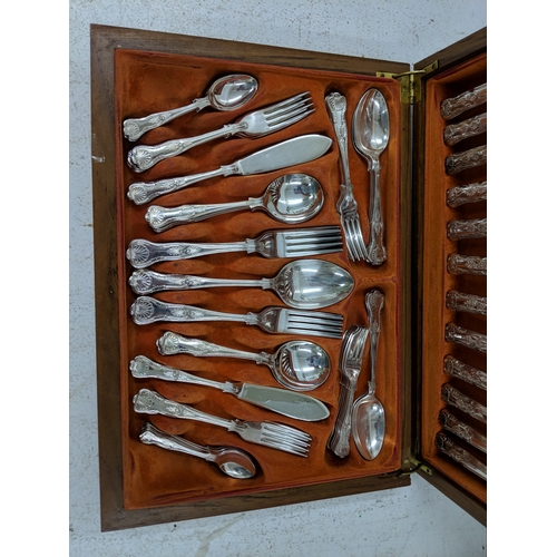 56 - A silver plated Kings pattern canteen of cutlery a six-place setting, complete Location: BWR
If ther... 