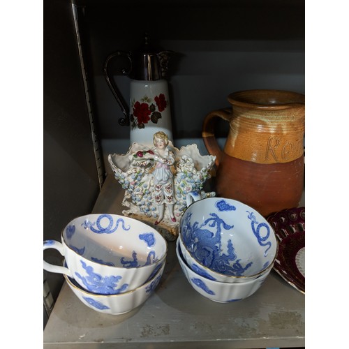 49 - A mixed lot to include a Real Ale jug, JWK plates, Bunnykins, Oriental style china and other items L... 