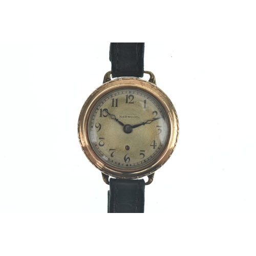 11 - A Harwood automatic, 9ct gold wristwatch, import marks for Glasgow 1928, the silvered dial with Arab... 