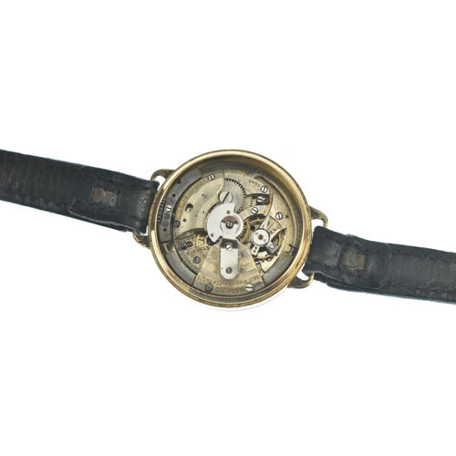 11 - A Harwood automatic, 9ct gold wristwatch, import marks for Glasgow 1928, the silvered dial with Arab... 