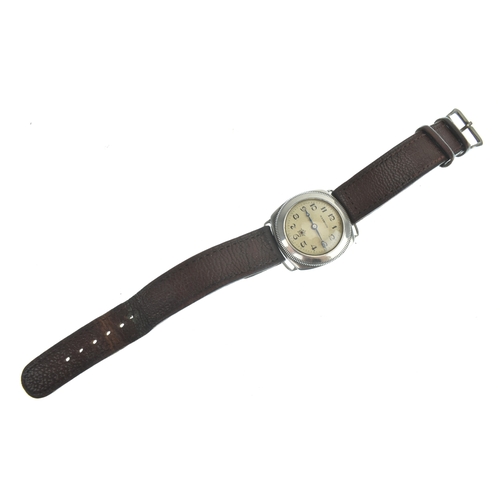 12 - A Harwood automatic, silver, gents wristwatch, import marks for Glasgow 1929, the silvered dial with... 