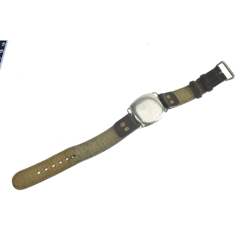 12 - A Harwood automatic, silver, gents wristwatch, import marks for Glasgow 1929, the silvered dial with... 