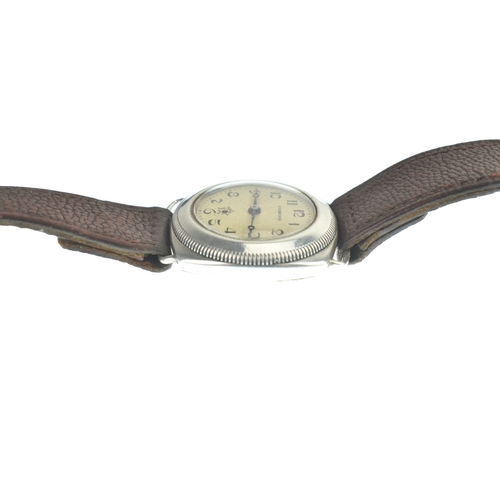 12 - A Harwood automatic, silver, gents wristwatch, import marks for Glasgow 1929, the silvered dial with... 