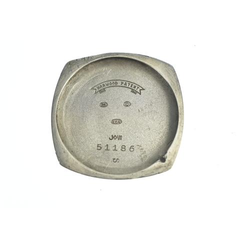 12 - A Harwood automatic, silver, gents wristwatch, import marks for Glasgow 1929, the silvered dial with... 