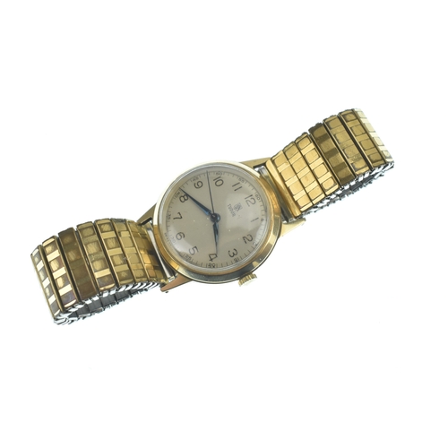 13 - A Tudor, gents mid-size, 9ct gold, manual wind wristwatch, hallmarked Birmingham 1952, the silvered ... 