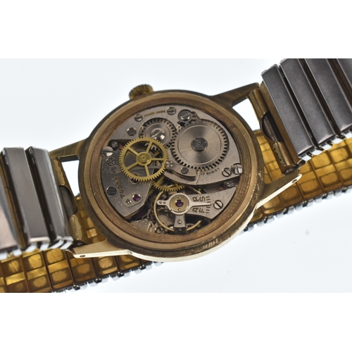 13 - A Tudor, gents mid-size, 9ct gold, manual wind wristwatch, hallmarked Birmingham 1952, the silvered ... 