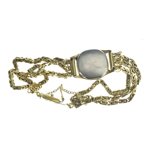 16 - An Omega De Ville 18ct gold and gold plated, ladies manual wind wristwatch, the gold plated case hou... 