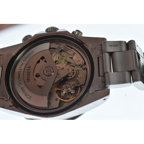 26 - A Tudor Chrono Time Big Block, stainless steel, gents, automatic chronograph wristwatch, the silvere... 