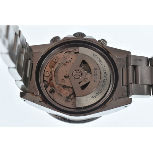26 - A Tudor Chrono Time Big Block, stainless steel, gents, automatic chronograph wristwatch, the silvere... 