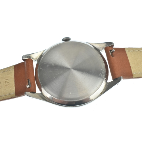 27 - An Omega 'Jumbo' manual wind, gents, stainless steel wristwatch, circa 1950, ref no 2505-21, the sil... 