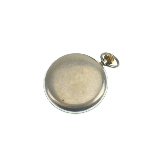 28 - A Dent 1930s silver centre seconds open face keyless would pocket watch and silver Albert chain, the... 