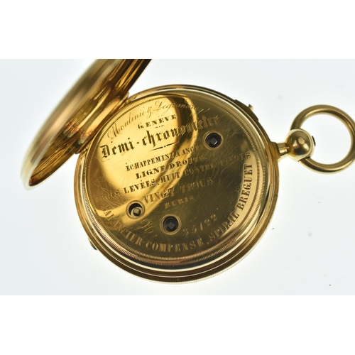33 - A high quality Moulinie & Legrandroy, Genève, 18ct gold full hunter independant centre dead seconds ... 