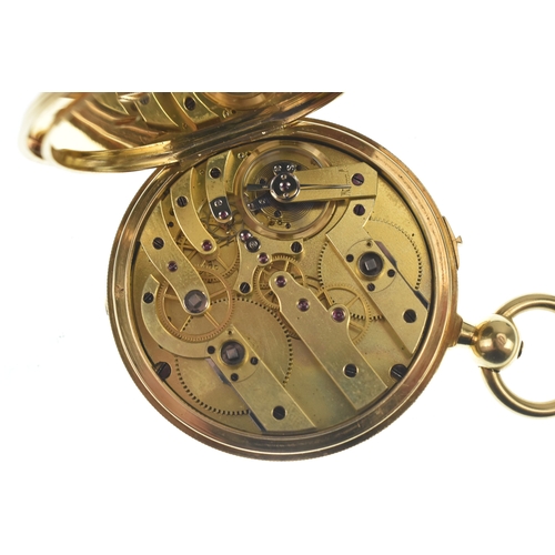 33 - A high quality Moulinie & Legrandroy, Genève, 18ct gold full hunter independant centre dead seconds ... 