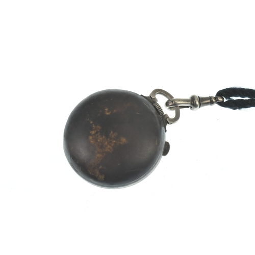 35 - An early 20th century novelty silver pocket watch in the form of a golf ball, the white enamel dial ... 