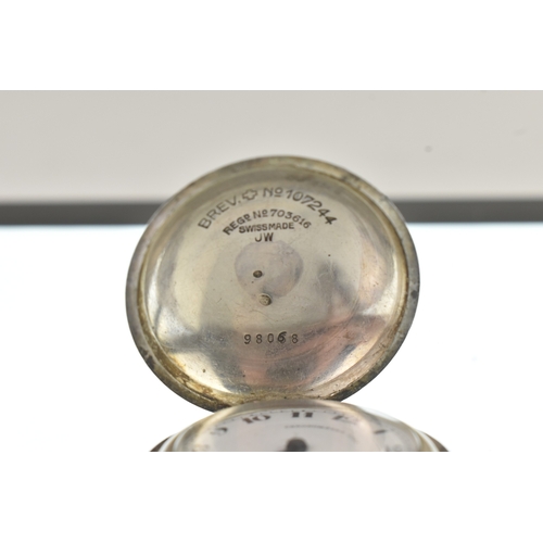 35 - An early 20th century novelty silver pocket watch in the form of a golf ball, the white enamel dial ... 