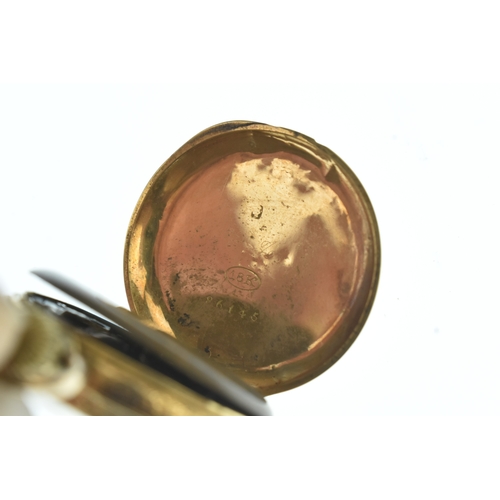 36 - A circa 1900 18ct gold ladies fob watch, the silvered dial having Roman numerals, floral engraved ca... 