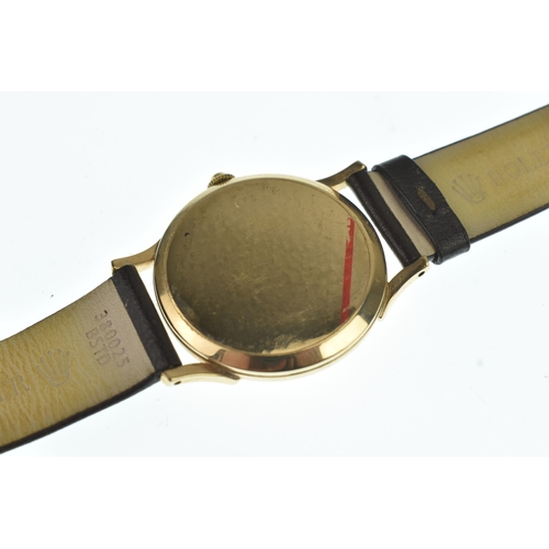 38 - A Rolex 9ct gold, gents, manual wind wristwatch, circa 1950s, the circular dial having baton and Ara... 