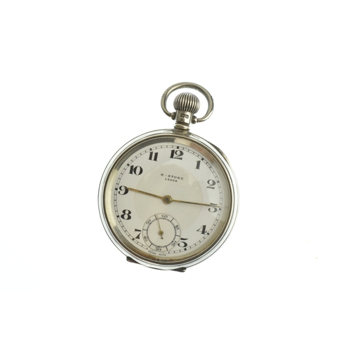 4 - Two late 19th/early 20th century silver open face pocket watches, a fob watch and an Albertina pocke... 