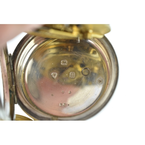4 - Two late 19th/early 20th century silver open face pocket watches, a fob watch and an Albertina pocke... 
