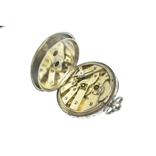 4 - Two late 19th/early 20th century silver open face pocket watches, a fob watch and an Albertina pocke... 