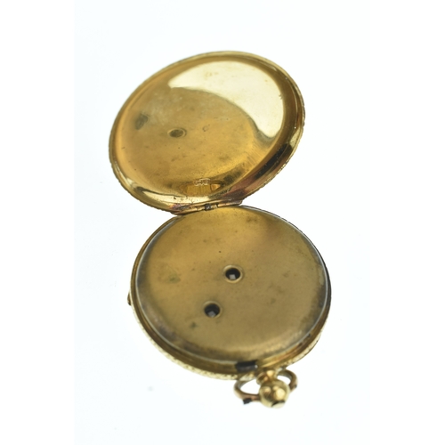 41 - A late Victorian 18ct gold ladies fob watch, the engine turned gilt dial decorated with a floral des... 