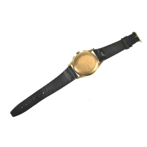 45 - A Chronographe Suisse, 18ct gold, gents, manual wind chronograph wristwatch, circa 1940/50s, the dia... 