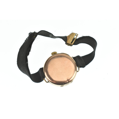 48 - An early 20th century Rolex ladies 9ct gold manual wind wristwatch, the engine turned circular dial ... 