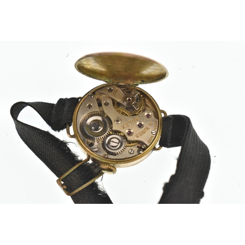 48 - An early 20th century Rolex ladies 9ct gold manual wind wristwatch, the engine turned circular dial ... 