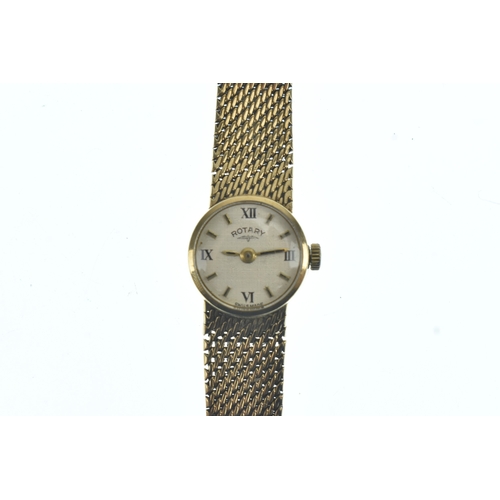 51 - A Rotary 9ct gold ladies manual wind wristwatch, having a circular dial with baton markers and Roman... 
