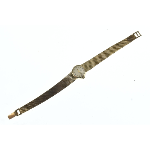 51 - A Rotary 9ct gold ladies manual wind wristwatch, having a circular dial with baton markers and Roman... 