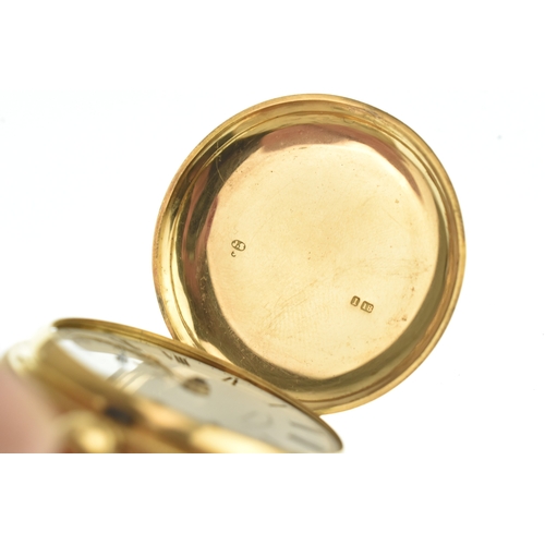 53 - A 19th century 18ct gold full hunter pocket watch, the white enamel dial signed 'Cooke & Kelvey, Cal... 