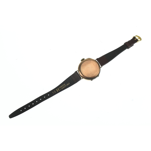 56 - An early 20th century 9ct gold, gents, manual wind, trench style wristwatch, hallmarked Edinburgh 19... 
