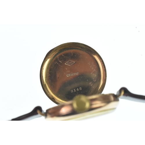 56 - An early 20th century 9ct gold, gents, manual wind, trench style wristwatch, hallmarked Edinburgh 19... 