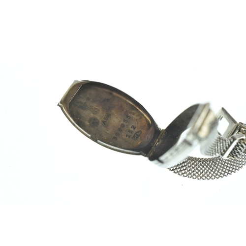 57 - An early 20th century Vertex ladies 9ct white gold manual wind wristwatch, the rectangular dial havi... 