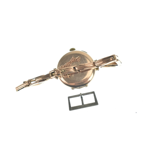 58 - An early 20th century Rolex 9ct gold ladies manual wind wristwatch together with a loose Rolex buckl... 